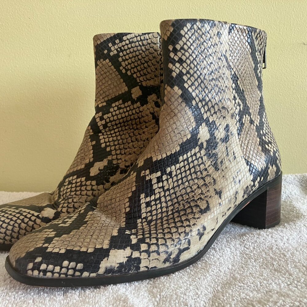 Madewell Snakeskin Print Leather Boots